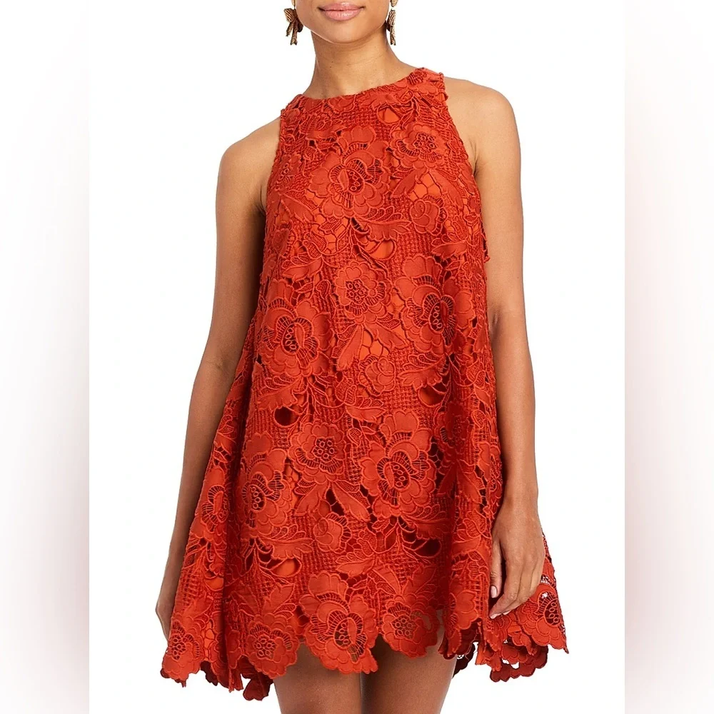 Mestiza New York Burnt Orange Lace Dress